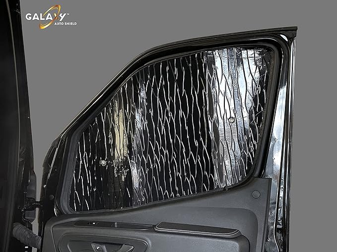 Custom Fit Front Side Sunshades (2pcs) for Mercedes-Benz Sprinter 2019 2020 2021 2022 2023 2024 2025 2026, Insulated Sunshade Privacy Accessories Blockout UV Reflector Protection - Made in USA