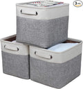 Kntiwiwo Foldable Storage Bin Collapsible Basket 12" x 10" x 9.5" Cube Storage Organizer Bins with Dual Carry Handles for Hom