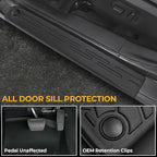 Floor Mats for Jeep Wrangler JL 4XE 4-Door 2021-2025 2026, All Weather Floor Mats Trunk Cargo Liner with Backrest Protectors and Door Sill Guards Accessories, Full Coverage Set