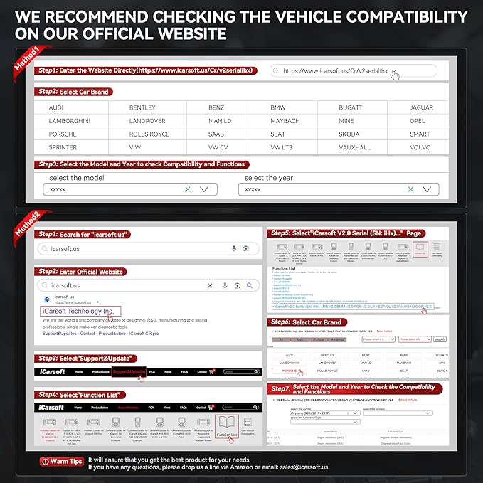OBD2 Scanner Diagnostic Tool for Porsche/Cayenne, iCarsoft POR V2.0 Code Reader Battery Registration for Porsche, All System