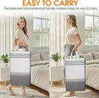 3 Pack Large Laundry Baskets, Laundry Hampers, Freestanding Waterproof Collapsible Clothes Bag with Extended & Reinforced Han