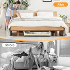 Under Bed Storage with Wheels 1Pack Underbed Storage with Clear Window&Label Under Bed Drawers Large Capacity Rolling Under B