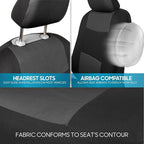 BDK PolyPro Car Seat Covers Full Set in Charcoal on Black – Front and Rear Split Bench for Cars, Easy to Install Cover Set, A