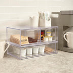 STORi Audrey Stackable Clear Bin Plastic Organizer Drawer | Organize Eyeshadow Palettes, Cosmetics, and Beauty Supplies on a 
