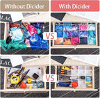 40Pcs Drawer Dividers, Adjustable Drawer Organizer for Socks, Underwear, Makeup, Can Help Tidy Kitchen, Bedroom, Dresser Whit