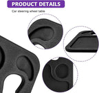 Car Steering Wheel Desk Tray for Laptop and Eating 2 in 1 Multipurpose Travel Accessory with Drink and Pen Holder Compatible with Most Vehicles