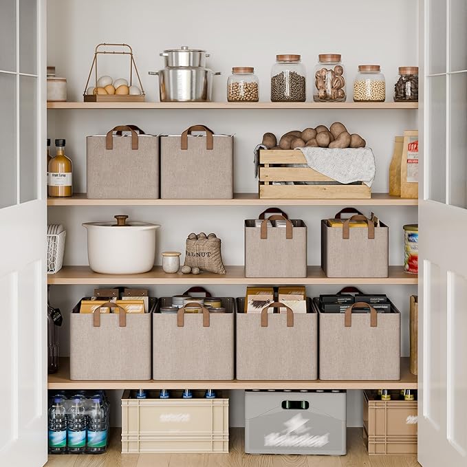 StorageWorks Storage Bins, Fabric Storage Bins for Shelves, Extra Large Storage Baskets with Metal Frame, Closet Baskets and 