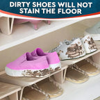 4 Pcs Stacking Shoe Organizer for Shelf 10 x 8.7 in – Double Layer Space Saving Shoe Dividers for Shelves – Footwear Riser fo