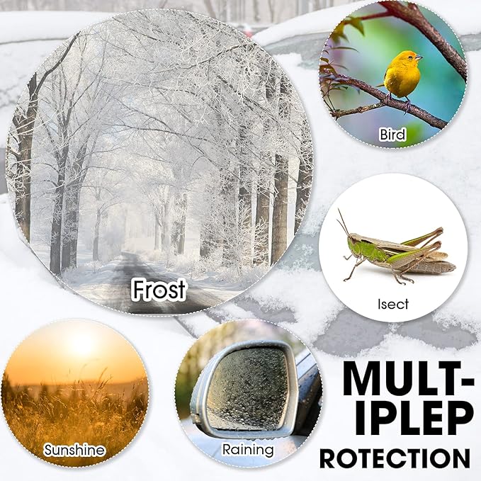 Frienda 6 Pieces Waterproof Side Mirror Covers Auto Rearview Protection Cover Exterior Rear View Accessories Car Mirror Accessories with Drawstrings for Car Vehicle Winter