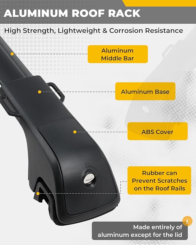 330LBS Lockable Cross Bars Roof Rack Fit for Hyundai Santa Fe 2024-2026 Aluminum Crossbars Cargo Bar Luggage Baggage Carrier Rooftop Accessories, for Storage Bag Kayak Snowboard Canoe Bike