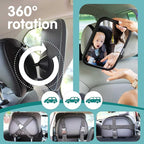 Onco Baby Car Mirror Bundle – Rear & Forward Facing Mirrors, Double Award-Winning, 100% Shatterproof & Shakeproof, 360° Rotation, Wide Convex View, Newborn Essentials