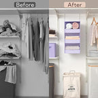 GRANNY SAYS 3 Shelf Hanging Closet Organizers and Storage, Collapsible Closet Storage Organizer with 2 Metal Hooks, Leak-Proo