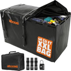 Mockins 40 CuFt XXL Trailer Hitch Cargo Carrier Bag | 70"x30"x33" Waterproof Cargo Bag for Hitch Carrier | All-Weather Abrasion-Resistant Vinyl Vehicle Soft-Shell Carriers w/Straps, Lock & Carry Bag
