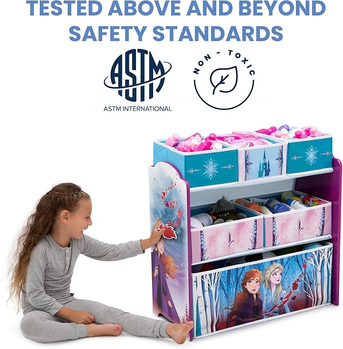 Disney Frozen II 6 Bin Design and Store Toy Organizer by Delta Children, Greenguard Gold Certified