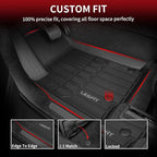 LASFIT Floor Mats for Jeep Grand Cherokee L 2021-2025 2026 (ONLY for 6-Passengers Without Center Console) All Weather TPE Custom Fit Car Mats Floor Liners 1st & 2nd & 3th Row, Black