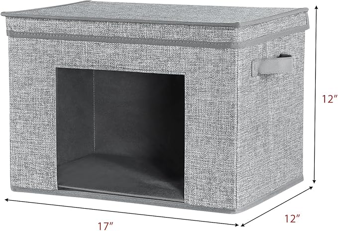 Univivi Fabric Foldable Storage Boxes Large Storage Bins with Lids [4-Pack] Collapsible Storage Cubes, Closet Organizers and 
