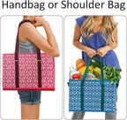 WUWEOT 4 Pack Reusable Grocery Bags, Large Shopping Box Tote, Foldable Washable Storage Bins with Reinforced Bottom Heavy Duty Handles for Fruit Vegetable Clothes Toys and Picnic