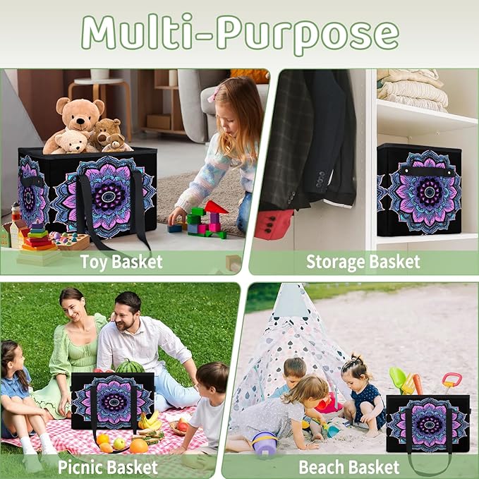Reusable Grocery Bags Heavy Duty Shopping Bags Foldable Large Tote Bags with Long Handles & Hard Bottom