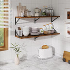 Floating Shelves for Wall,40" Wall Mounted Shelves Set of 2,Long Wood Floating Shelves,Hanging Wide Display & Storage Shelf w