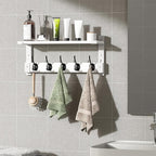 Oraich Wall Hooks with Shelf, Coat Rack Wall Mount for Coat Backpack Key Clothes Hanger, Wall Floating Shelf Hanging in Entry