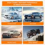 Qoosea Snow Chains Tire Chains for Car, Trucks, SUV 12 Pieces Universal Thickened Manganese Steel Emergency Snow Tire Chains,