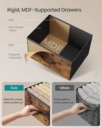 SONGMICS Dresser for Bedroom, Chest of Drawers, Steel, MDF, 4 Non-Woven Fabric Drawers, Storage Organizer Unit, Closet, Entry