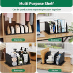 SPACEKEEPER Shelf Divider for Closet, 2 Pack Adjustable Purse Organizers Handbag Separators Storage Organizer Bookshelf Separ