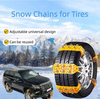 6 Pack Universal Tire Chains,Emergency Portable Snow Chains Suitable for Car, Truck, and SUV, Zip Tie Tire Chains, Adjustable