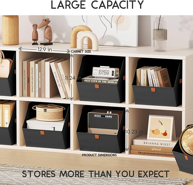 Homsorout Fabric Closet Storage Cubes - 8 Pack Square Storage Bins with Dual Handles for Clothes, Towels, Toys, Cube Storage 