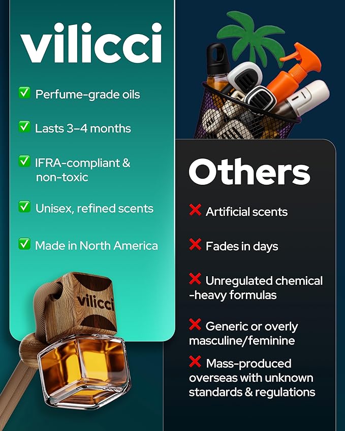 Vilicci Car Air Freshener | Luxurious Auto Perfume | Premium Hanging Air Freshener | Long Lasting Fragrance for Auto and Home