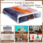 Kingdder 16 Pcs Clear Zippered Storage Bags Plastic Sweater Bags with Zipper 16 x 14 x 2.5 Inch Vinyl Sheet Organizer and Sto
