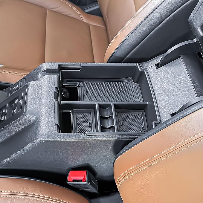 RUNROAD Center Console Organizer Tray Compatible with 2025 2026 Ford Bronco 4-Door Accessories, Insert Armrest Storage Tray Middle Console Dividers Glove Compartment (NOT for Bronco 2-Doors/Sport)