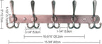 Dseap Wall Mounted Coat Rack - 5 Tri Hooks, Heavy Duty, Stainless Steel, Metal Coat Hook Rail for Coat Hat Towel Purse Robes 