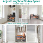 YEASHEIN 2-Tier Expandable Shoe Rack for Closet Floor, X-Frame Metal Small Shoe Rack for Entryway, Adjustable Shoe Shelf Orga