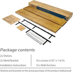 BGMG Wood Floating Shelves 48 inch Set of 2, Rustic Wooden Wall Mount Shelves for Living Room Bedroom Kitchen Farmhouse-48x6.