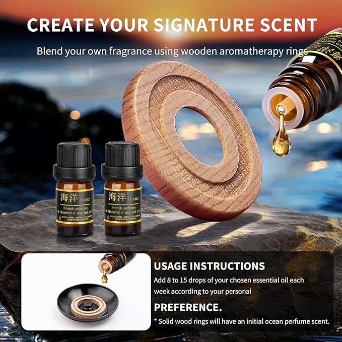 Kwak's Car Air Freshener,Rotating Solar Aromatherapy Essential Oil Diffuser Scent Car Decoration Automotive Interior Accessor