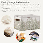 xigua Vintage Colorful Herbs Wild Flowers Floral Storage Basket Collapsible Toy Storage Bins Waterproof Canvas Storage Basket