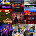 Taxi Sign 14.7 x 3.6 inch, Flexible LED Display Light, Christmas Car Decor, Programmable Scrolling LED Light Signs for Windshield, Rear Window and Side Window
