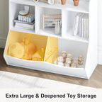 UTEX Toy Storage Organizer with Bookcase, Kid’s Multi Shelf Cubby for Books,Toys, Storage Organizer for Boys,Girls Play Room/