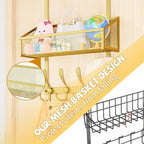 Kaiferty Over The Door Hooks Organizer, Coat Rack Over The Door Storage Hanger Towel Rack, Back of Door Storage Organizer for