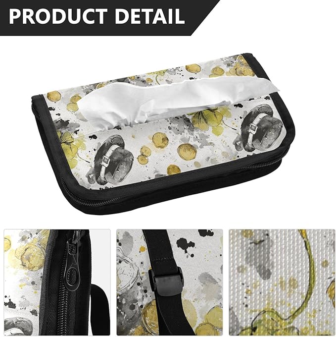 Car Tissue Holder Car Visor Organizer Tissue Box Holder for Car Sun Visor Organizer with Car Vehicle Accessories Essentials Interior for Women Men White Clover Hat Gold St.Patrick