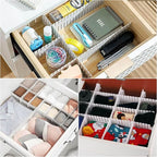 Ohlove 20Pcs Drawer Organizer Dividers 17"x2.8" Adjustable Storage Organizer Separator for Socks, Underwear, Makeup, Kitchen,