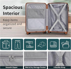 WireHot 22x14x9 Airline Approved Vintage Style Carry On Luggage with Backpack Sets, ABS+PC Hardshell Small 20 inch Retro Suit
