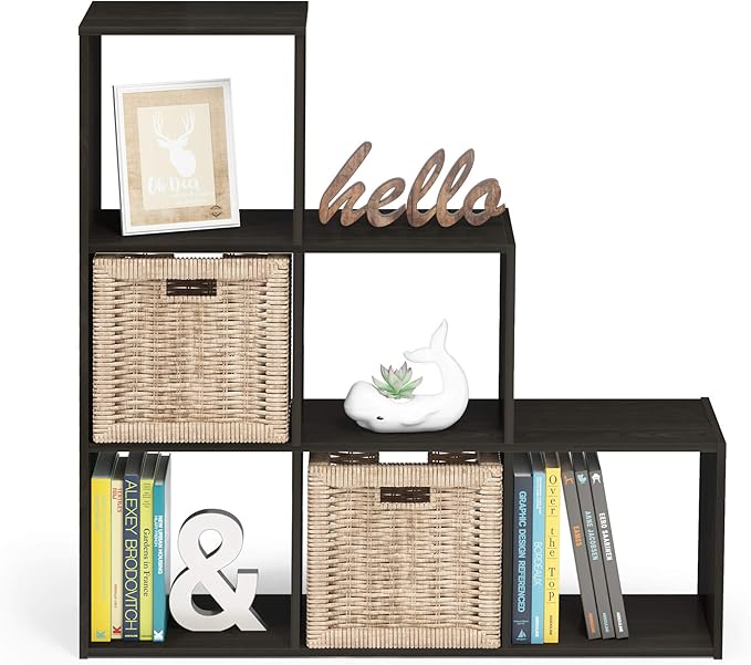 Furinno Pelli 3-2-1 Cubic Storage Cabinet, Espresso