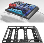 ECOTRIC 50" x 39" x 4.75" Roof Rack Cargo Basket W/Cross Bars Fit for Car SUV Pickup Truck Van Universal Top Cargo Carrier Metal Luggage Storage Holder Basket Rack for Travel 150Lbs Steel Black