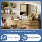 HITNET Bathroom Cabinet Wall Mounted, Medicine Cabinet with Single Rattan Door, Bamboo Hanging Storage Organizer Over Toilet,