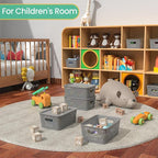 Plastic Storage Baskets with Lid-Plastic Storage Containers Stackable Storage bins: Storage Baskets for Organizing Shelves Dr