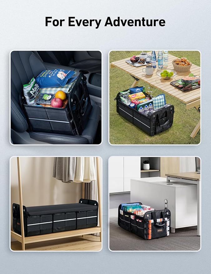 AstroAI Car Trunk Organizer Storage Large for SUV, Truck, Pickup, Collapsible Trunk Organizer Portable Storage Box with