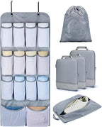 BAGSMART Hanging Compression Packing Cubes for Closet Organizers And Storage, 6 Set Suitcase Organizer Bags Set, Cruise Trave