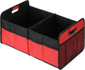 Simple Deluxe Trunk Organizer for Car/SUV/Truck, Collapsible 2 Compartment 50L Automotive Storage Box with 5 Pocket, 600D